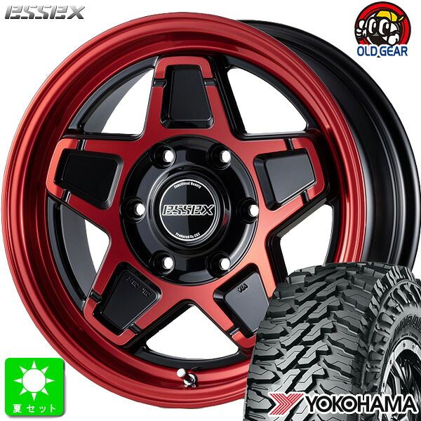 LT215/70R16 100/97Q ヨコハマ ジオランダー M/T G003 新品 サマータイヤ ホイール4本セット エセックス ESSEX ENCS 16インチ 6.5J 6H139.7 レッドクリア 組込み済 バランス調整済 taiya