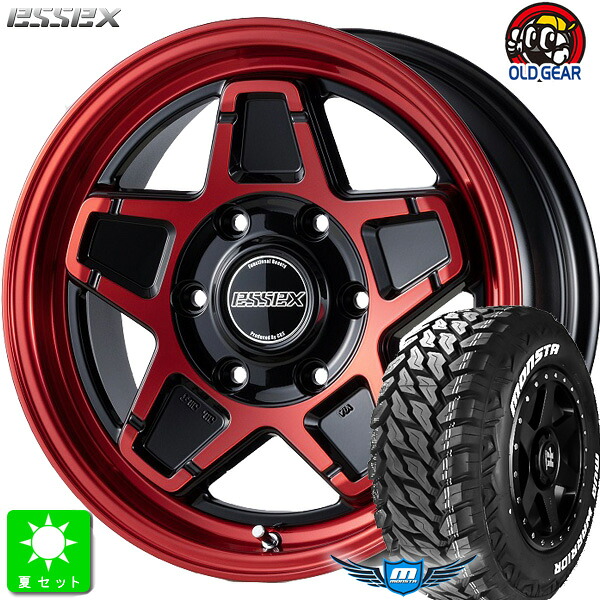 LT215/70R16 107/105Q モンスタタイヤ マッドウォーリア M/T ホワイトレター 新品 サマータイヤ ホイール4本セット エセックス ESSEX ENCS 16インチ 6.5J 6H139.7 レッドクリア 組込み済 バランス調整済 taiya