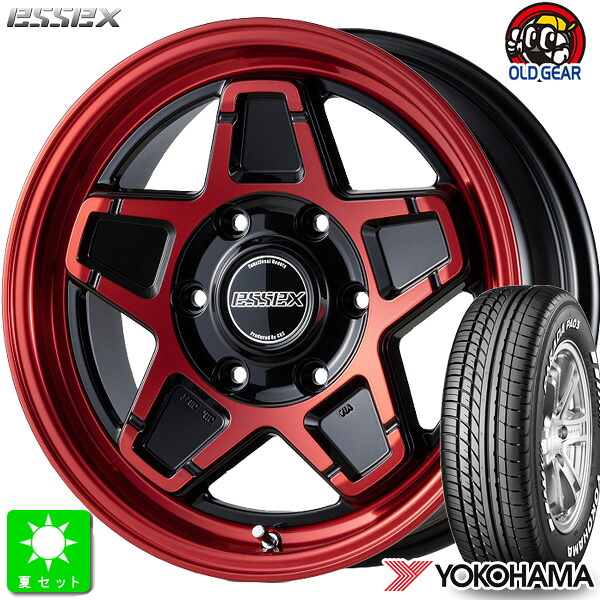 215/65R16C 109/107ヨコハマ パラダ PA03ホワイトレター新品 サマータイヤ ホイール4本セットエセックス ESSEX ENCS16インチ 6.5J 6H139.7レッドクリア組込み済 バランス調整済 taiya｜オールドギア店