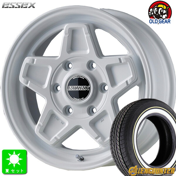 215/65R16C 109/107Tオーレンカウンター クラシックオーバル ホワイトリボン新品 サマータイヤ ホイール4本セットエセックス ESSEX ENCS16インチ 6.5J 6H139.7ホワイト組込み済 バランス調整済 taiya|オールドギア店