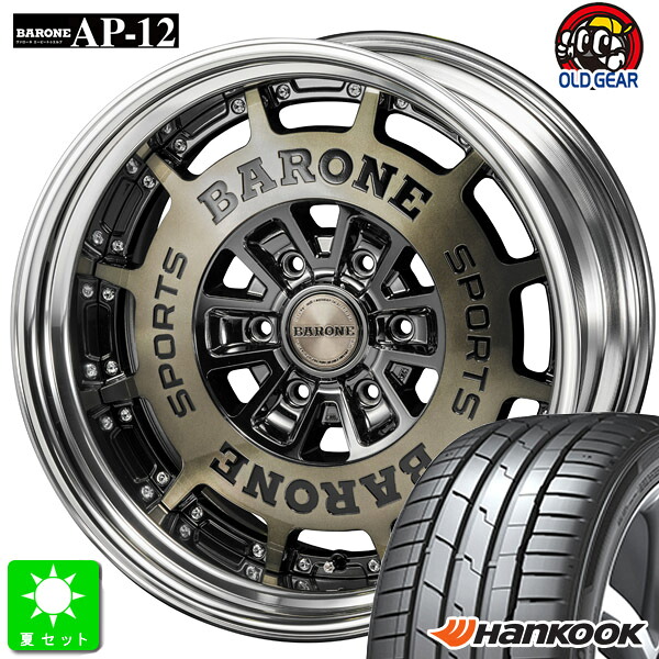 225/45R18 ハンコック Hankook VENTUS S1 evo3 K127 新品 サマータイヤ ホイール4本セット ファブレス ヴァローネ AP-12 2ピース 18インチ 8.0J +38 6H139.7 ブラックポリッシュ スモーククリア リバースリム 組込み済 バランス調整済 taiya