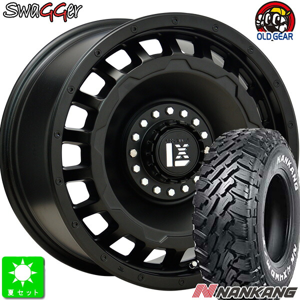 215/65R16 109/107ナンカン NANKANG FT-9ホワイトレター新品 サマータイヤ ホイール4本セットLEXXEL SwaGGer16インチ 7.0J 6H139.7マットブラック taiya|オールドギア店