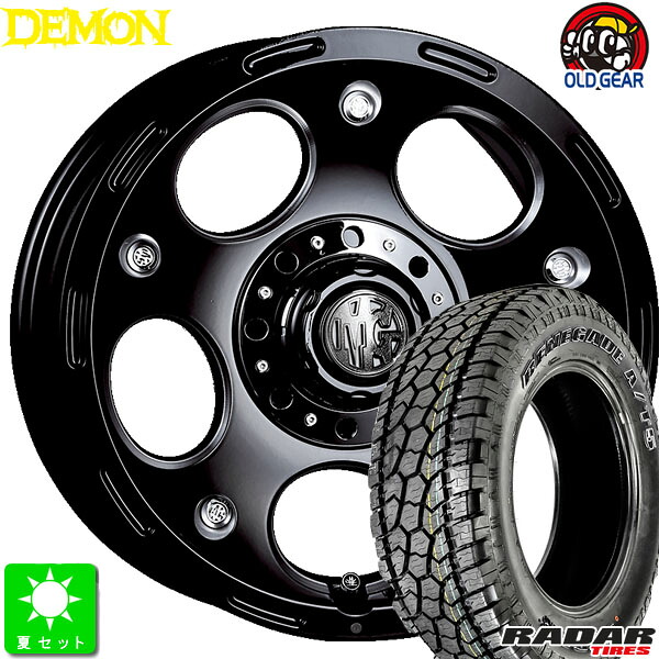 265/75R16RADAR RENEGADE AT-5アウトラインホワイトレター新品 サマータイヤホイール 4本セットクリムソン DEMON16インチ 8.0J 6H139.7ブラックサイドマシニング taiya|オールドギア店