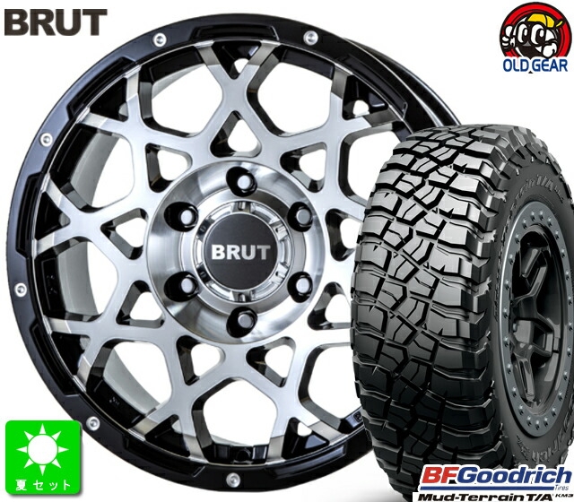 LT265/65R17 120/117Q LRE RBLBF Goodrich Mud-Terrain T/A KM3新品 サマータイヤ ホイール4本セットBRUT BR-5517インチ 7.5J 6H139.7ミルドマシンブラック taiya|オールドギア店