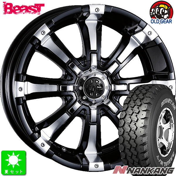 315/75R16ナンカン NANKANG N889 M/Tアウトラインホワイトレター新品 サマータイヤホイール 4本セットクリムソン MG BEAST16インチ 8.0J 6H139.7ブラックポリッシュ taiya｜オールドギア店