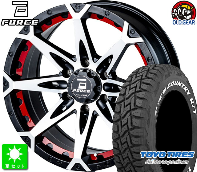 265/65R17 トーヨー OPEN COUNTRY R/T ホワイトレター 新品 サマータイヤ ホイール4本セット FORCE DENARI 17インチ 8.0J 6H139.7 マットブラックポリッシュ taiya 130,955円