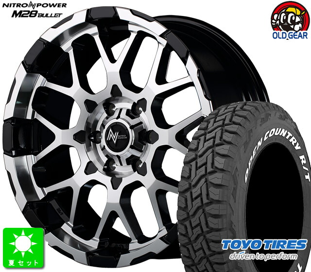285/70R17 トーヨー OPEN COUNTRY R/T ホワイトレター 新品 サマータイヤ ホイール4本セット NITRO POWER M28 BULLET 17インチ 8.0J 6H139.7 BK/MC taiya