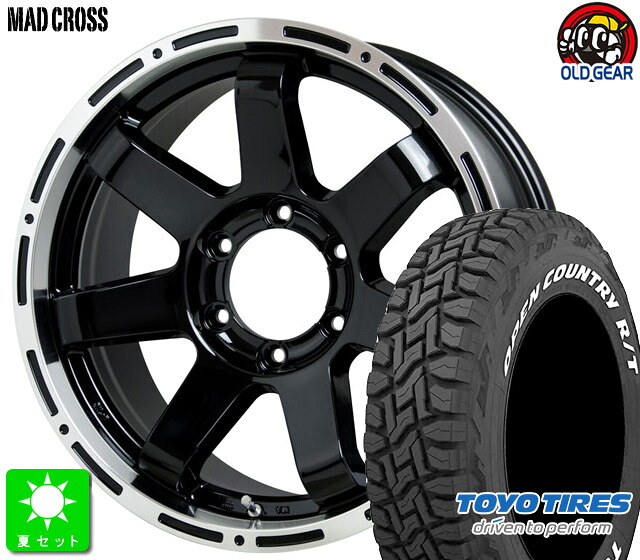 285/70R17 トーヨー OPEN COUNTRY R/T ホワイトレター 新品 サマータイヤ ホイール4本セット マッドクロス MC-76 17インチ 7.5J 6H139.7 BK/リムポリッシュ taiya