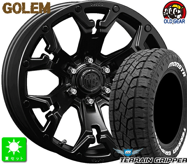 265/65R17モンスタタイヤ テレーングリッパー ホワイトレター新品 サマータイヤ ホイール4本セットクリムソン MG GOLEM17インチ 8.0J 6H139.7マットブラック taiya|オールドギア店