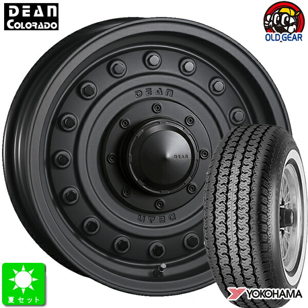 215/75R15 ヨコハマ RADIAL 360STEEL ホワイトリボン 新品 サマータイヤ ホイール4本セット クリムソン DEAN コロラド 15インチ 6.0J 5H139.7 マットチャコールブラック taiya