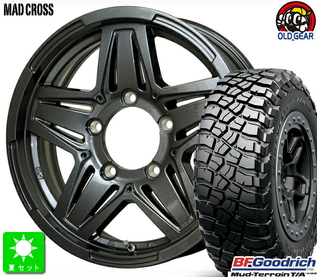 LT205/80R16 111/108Q LRE RBLBF Goodrich Mud-Terrain T/A KM3新品 サマータイヤ ホイール4本セットマッドクロス JB-0116インチ 5.5J 5H139.7ガンメタ taiya｜オールドギア店 75,867円