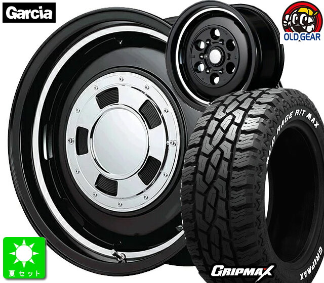 195R16C 104/102QGRIPMAX MUD Rage R/T MAXホワイトレター新品 サマータイヤ ホイール4本セットガルシアシスコ16インチ 6.0J 5H139.7セミグロスブラックリムヴァーレイポリッシュ taiya｜オールドギア店