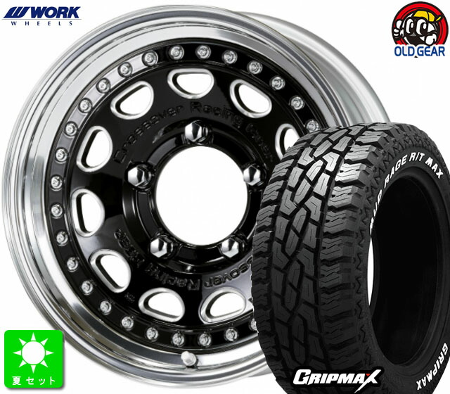 175/80R16 GRIPMAX MUD Rage R/T MAX ホワイトレター 新品 サマータイヤ ホイール4本セット WORK CRAG ガルバトレ 16インチ 6.0J 5H139.7 ブラックシャンファーマシニング taiya