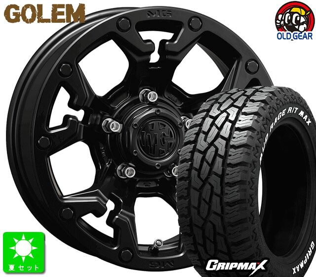 195R16C 104/102Q GRIPMAX MUD Rage R/T MAX ホワイトレター 新品 サマータイヤ ホイール4本セット クリムソン MG GOLEM 16インチ 6.0J 5H139.7 マットブラック taiya
