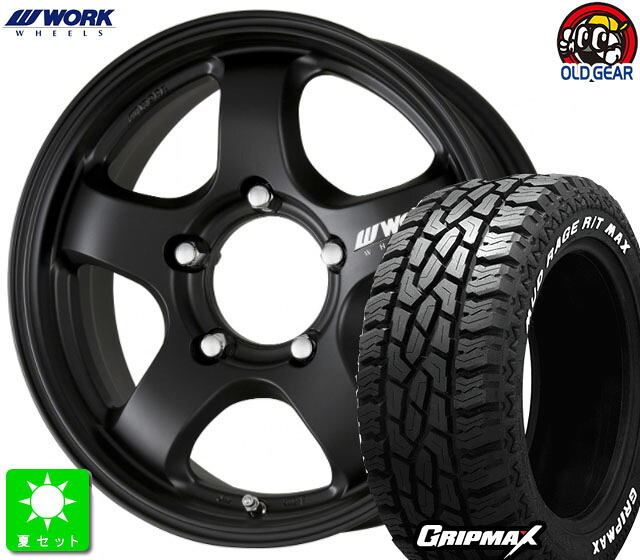 195R16C 104/102QGRIPMAX MUD Rage R/T MAXホワイトレター新品 サマータイヤ ホイール4本セットWORK CRAG S1J16インチ 5.5J 5H139.7マットブラック(MBL) taiya|オールドギア店