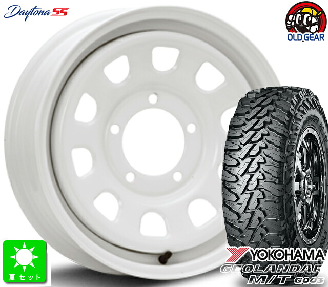 215/70R16ヨコハマ ジオランダー M/T G003新品 サマータイヤ ホイール4本セットデイトナSS16インチ 5.5J 5H139.7オールホワイト taiya|オールドギア店