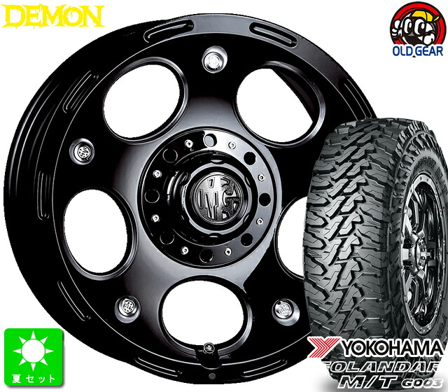 215/70R16ヨコハマ ジオランダー M/T G003新品 サマータイヤ ホイール4本セットクリムソン MG DEMON16インチ 5.5J 5H139.7ブラックサイドマシニング taiya|オールドギア店