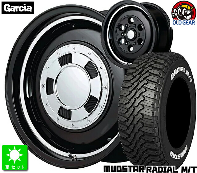 225/70R16 マッドスター RADIAL M/T ホワイトレター 新品 サマータイヤ ホイール4本セット ガルシアシスコ 16インチ 5.5J 5H139.7 セミグロスブラックリムヴァーレイポリッシュ taiya