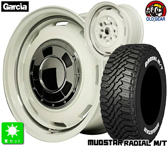 225/70R16 マッドスター RADIAL M/T ホワイトレター新品 サマータイヤ ホイール4本セットガルシアシスコ16インチ 6.0J 5H139.7オールドイングリッシュホワイトリムヴァーレイポリッシュ taiya|オールドギア店