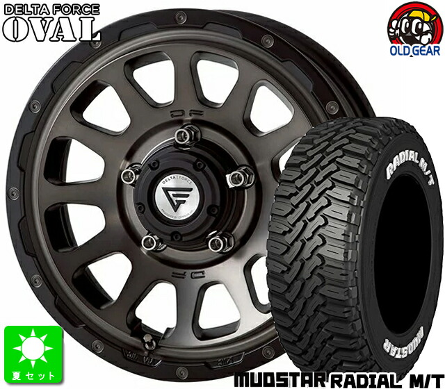215/70R16 マッドスター RADIAL M/T ホワイトレター 新品 サマータイヤ ホイール4本セット デルタフォース OVAL 16インチ 5.5J 5H139.7 マットスモークポリッシュ taiya