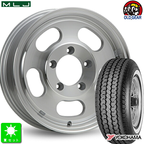 215/65R16 ヨコハマ RADIAL 360STEEL ホワイトリボン 新品 サマータイヤ ホイール4本セット MLJ XTREME-J D:SLOT 16インチ 5.5J 5H139.7 ポリッシュ taiya