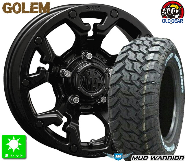 LT215/70R16 107/105Qモンスタ タイヤ マッドウォーリア ホワイトレター新品 サマータイヤ ホイール4本セットクリムソン MG GOLEM16インチ 6.0J 5H139.7マットブラック taiya|オールドギア店