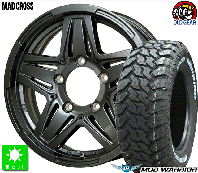 LT215/70R16 107/105Q モンスタ タイヤ マッドウォーリア ホワイトレター 新品 サマータイヤ ホイール4本セット マッドクロス JB-01 16インチ 6.0J 5H139.7 ガンメタ taiya
