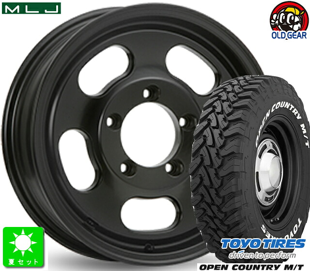 225/75R16 トーヨー オープンカントリー M/T ホワイトレター 新品 サマータイヤ ホイール4本セット MLJ D:SLOT 16インチ 5.5J 5H139.7 サテンブラック taiya
