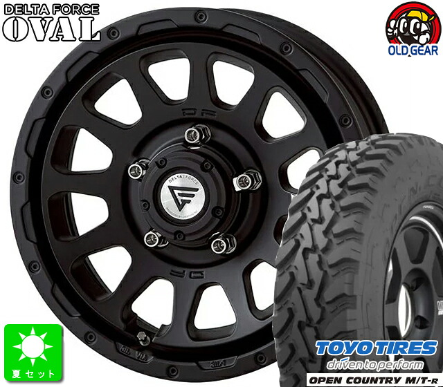 195R16C 104/102Q トーヨー オープンカントリー M/T-R 新品 サマータイヤ ホイール4本セット デルタフォース OVAL 16インチ 6.0J 5H139.7 マットブラック taiya