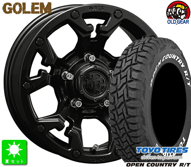 185/85R16 トーヨー オープンカントリー R/T ホワイトレター 新品 サマータイヤ ホイール4本セット クリムソン MG GOLEM 16インチ 5.5J 5H139.7 マットブラック taiya
