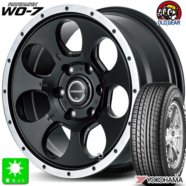 215/65R16C 109/107 ヨコハマ パラダ PA03 ホワイトレター 新品 サマータイヤ ホイール4本セット ロードマックス ROADMAX WO-7 16インチ 6.5J 6H139.7 セミグロスブラック/FDC 組込み済 バランス調整済 taiya