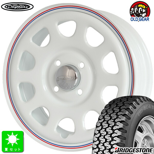 145/80R12 80/78(145R12 6PR) ブリヂストン BRIDGESTONE RD-604V 新品 サマータイヤ ホイール4本セット デイトナ'S Daytona'S 12インチ 4.00B 4H100 ホワイト 組込み済 バランス調整済
