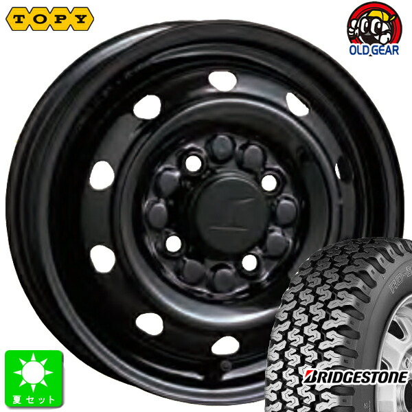 限定特価 145/80R12 80/78(145R12 6PR) ブリヂストン BRIDGESTONE RD604V 新品 サマータイヤ ホイール4本セット トピー TOPY M74 スチール 鉄 12インチ 3.50B 4H100 ブラック