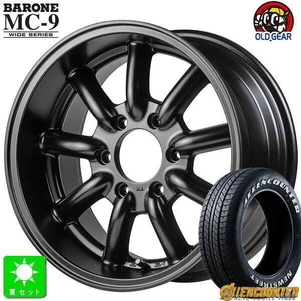 215/65R16C 109/107T オーレンカウンター Newストリート OG-20 ホワイトレター 新品 サマータイヤ ホイール4本セット ファブレス ヴァローネ MC-9 ワイドシリーズ 16インチ 8.5J 6H139.7 セミグロスブラック 組込み済 バランス調整済