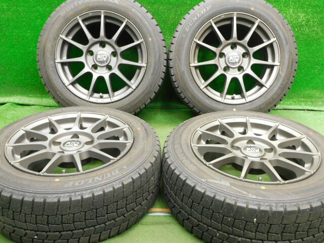 中古 ホイールタイヤ 4本セット 205/55R16 2023年製 9分山程度 中古社外 MSW 85 16x7.5J+35 5H120 中古 スタッドレス タイヤ ダンロップ ウィンターマックス WM02