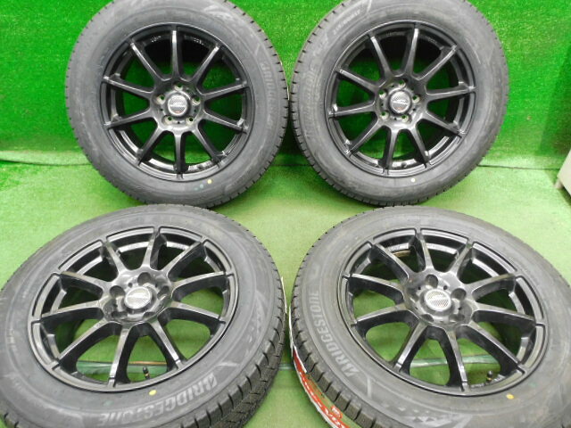 中古 ホイールタイヤ 4本セット 215/60R17 2024年製 中古社外 シュナイダー スタッグ 17x7J+38 5H114.3 新品 スタッドレス タイヤ ブリザック ブリザック VRX3