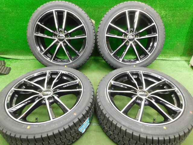 中古 ホイールタイヤ 4本セット 225/45R18 2024年製 中古社外 MAK ブレーメン FF(軽量) 18x7.5J+42.5 5H112 新品 スタッドレス タイヤ グッドイヤー アイスナビ7