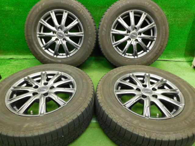 中古 ホイールタイヤ 4本セット 215/65R16 2021年製 4分山程度 中古社外 アザーネ E-10 16x6.5J+38 5H114.3 中古 スタッドレス タイヤ ダンロップ ウィンターマックス 03