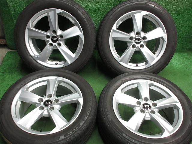中古 ホイールタイヤ 4本セット 215/55R17 2020年製 3分山程度 中古純正 Audi アウディ Q2 純正 17x7J+45 5H112 中古 ラジアル タイヤ ブリヂストン トランザ T001 AO|オールドギア2号店