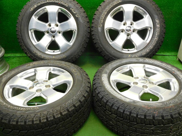 中古 ホイールタイヤ 4本セット 265/60R18 2024年製 8分山程度 中古純正 ジープ 純正 18x8J+56.4 5H127 中古 ラジアル タイヤ ヨコハマ ジオランダー A/T