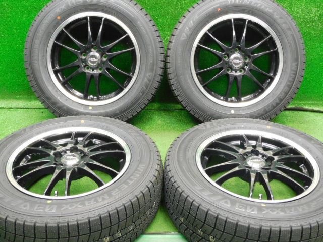 中古 ホイールタイヤ 4本セット 195/65R15 2023年製 中古社外 クロススピード プレミアム6 15x6J+43 5H100 新品 スタッドレス タイヤ ダンロップ ウィンターマックス WM03