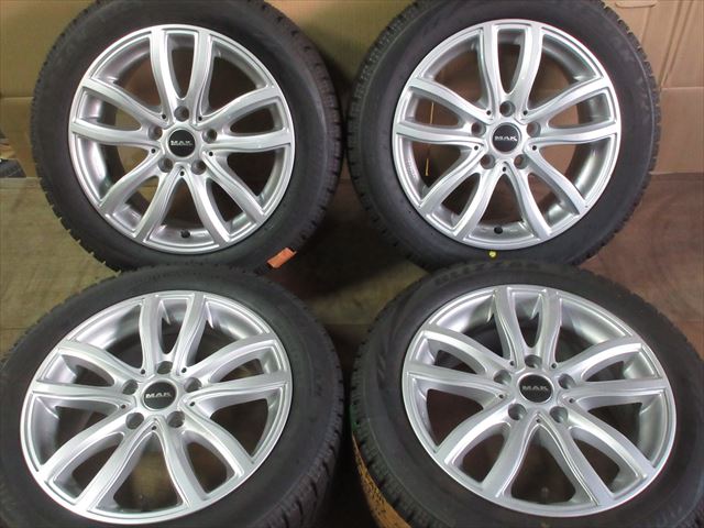 中古 ホイールタイヤ 4本セット 195/55R16 2021年製 中古社外 【美品】MAK FAHR 16x7J+52 5H112 新品 スタッドレス タイヤ BS ブリザック VRX