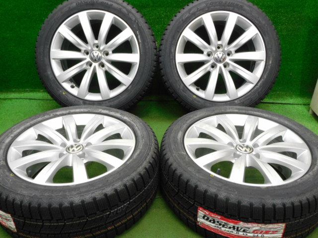 【新品スタッドレスタイヤセット】中古 ホイール4本セット 225/50R17 2023年製 中古純正 VW シャラン 純正 17x7J+39 5H112 新品 スタッドレス タイヤ トーヨータイヤ オブザーブ GIZ2｜オールドギア２号店