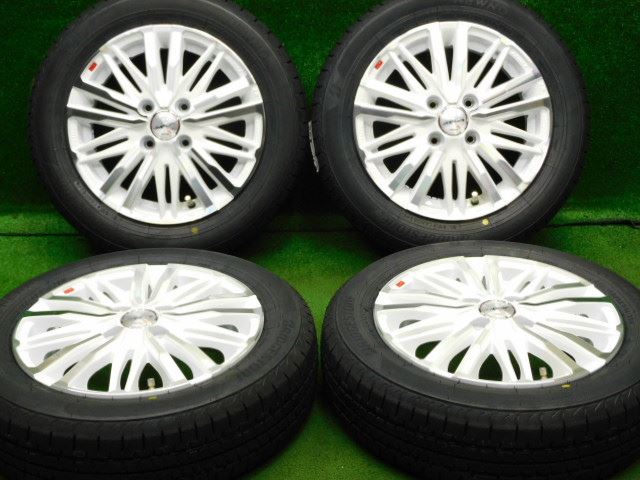 新品 ホイールタイヤ 4本セット 155/65R14 2024年製 未使用社外 スマック クレスト 14x4.5J+45 4H100 新品 ラジアル タイヤ ブリヂストン ニューノ