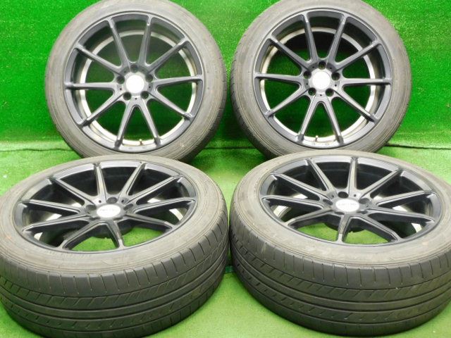 中古 ホイールタイヤ 4本セット 245/45R19 2015年製 4分山程度 中古社外 ハイペリオン CVX 19x8.5J+35 5H114.3 中古 ラジアル タイヤ グッドイヤー イーグル LS-EXE