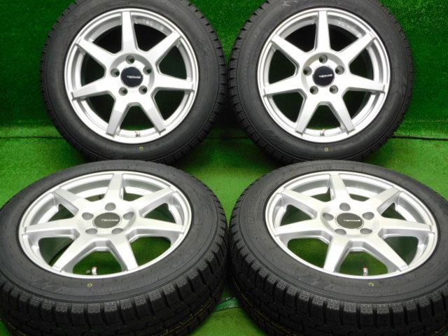 中古 ホイールタイヤ 4本セット 205/55R16 2022年製 中古社外 テクマグ TECMAG 207R 16x7J+46 5H112 新品 スタッドレス タイヤ トーヨータイヤ ガリット GIZ
