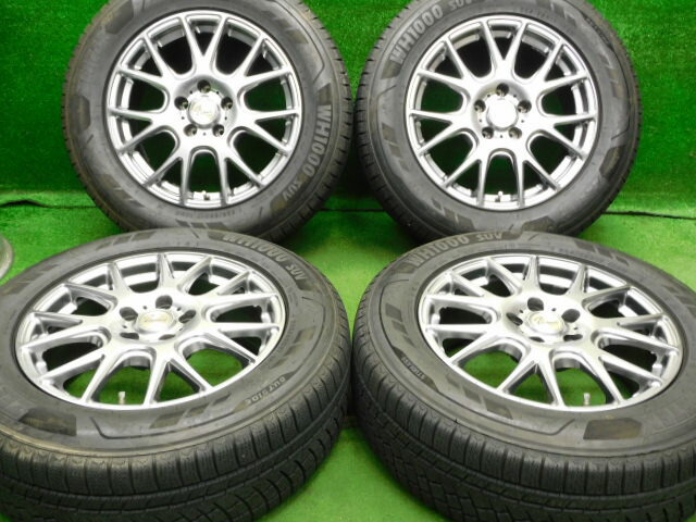 中古 ホイールタイヤ 4本セット 225/65R17 2019年製 8分山程度 中古社外 ヴェルシャンディ 17x7J+38 5H114.3 中古 スタッドレス タイヤ ジーテックス WH1000 SUV|オールドギア2号店