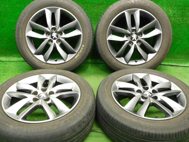 中古 ホイールタイヤ 4本セット 215/55R17 2022年製 8分山程度 中古純正 プジョー 508SW 純正 17x7J+46 5H108 中古 ラジアル タイヤ グッドイヤー ECO EG02