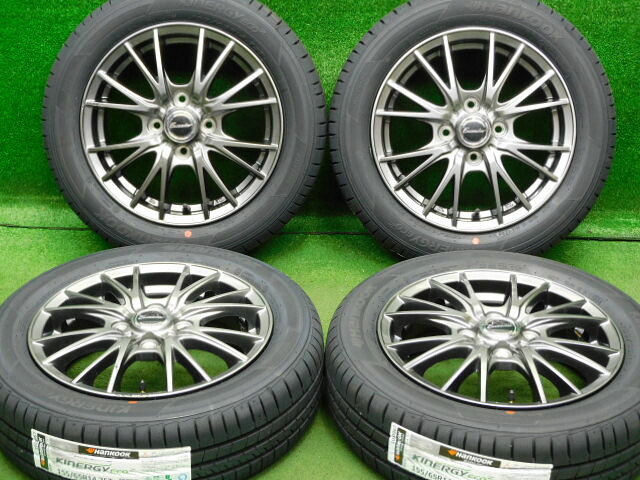 中古 ホイールタイヤ 4本セット 155/65R14 2026年製 中古社外 エクシーダ 14x4.5J+45 4H100 未使用 ラジアル タイヤ ハンコック キナジーエコ2｜オールドギア２号店 25,915円
