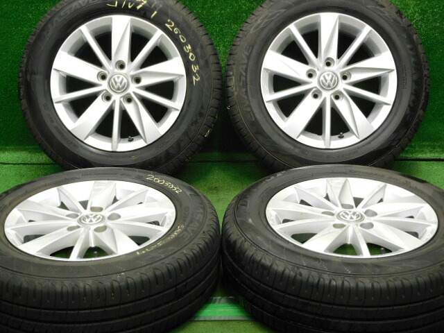中古 ホイールタイヤ 4本セット 195/65R15 2023年製 8分山程度 中古純正 VW ゴルフ7 純正 15x6J+43 5H112 中古 ラジアル タイヤ ダンロップ エナセーブ EC204|オールドギア2号店